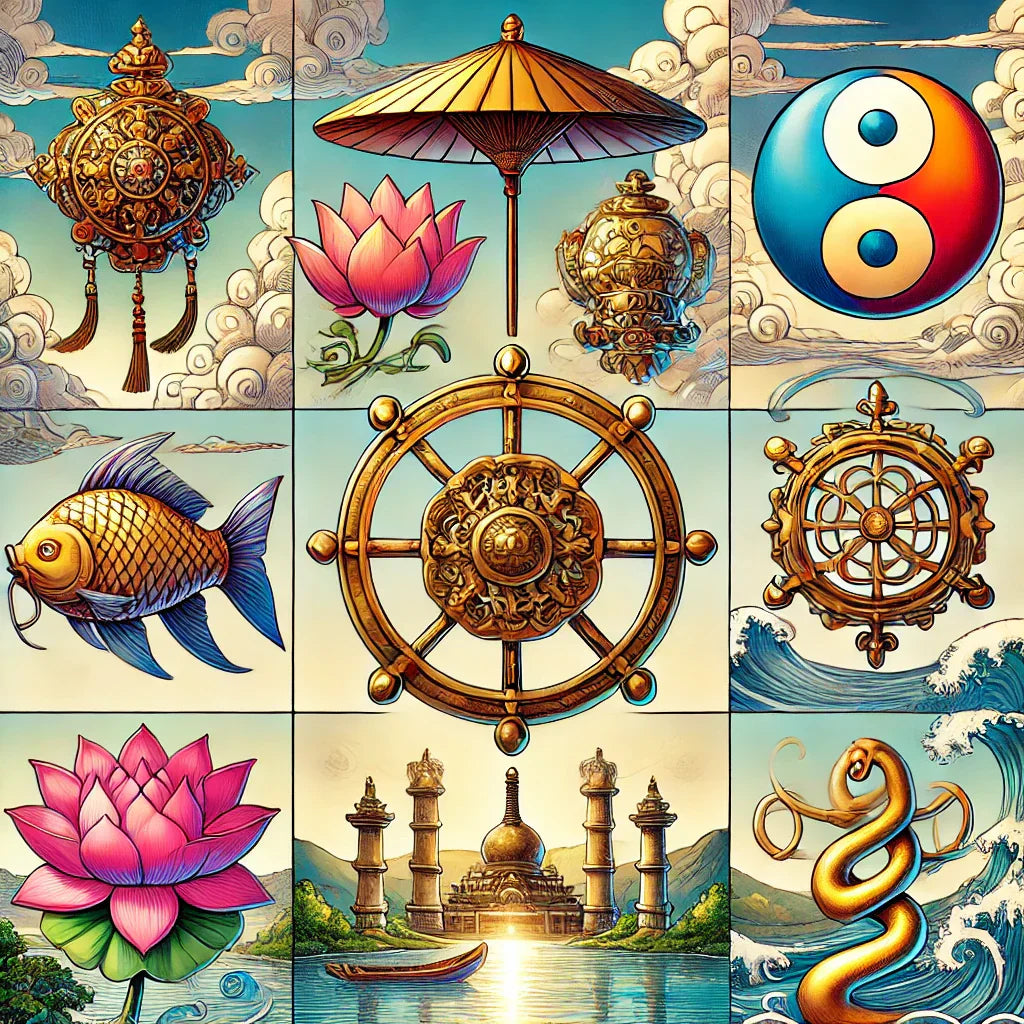 L'Ashtamangala : Les Huit Symboles Auspicieux du Bouddhisme 📿
