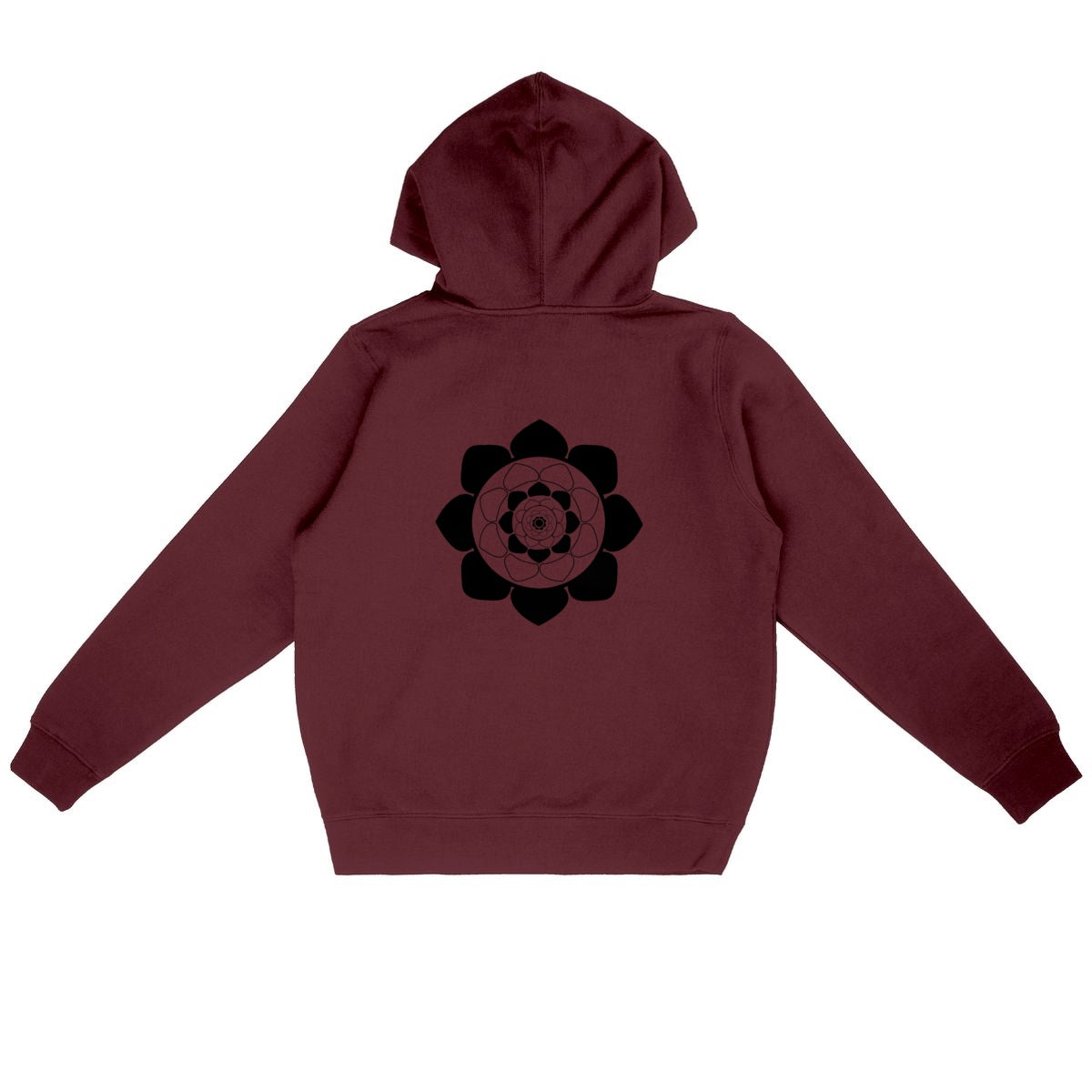 Sweat à capuche Unisexe Mandala TAOM Noir dans le dos